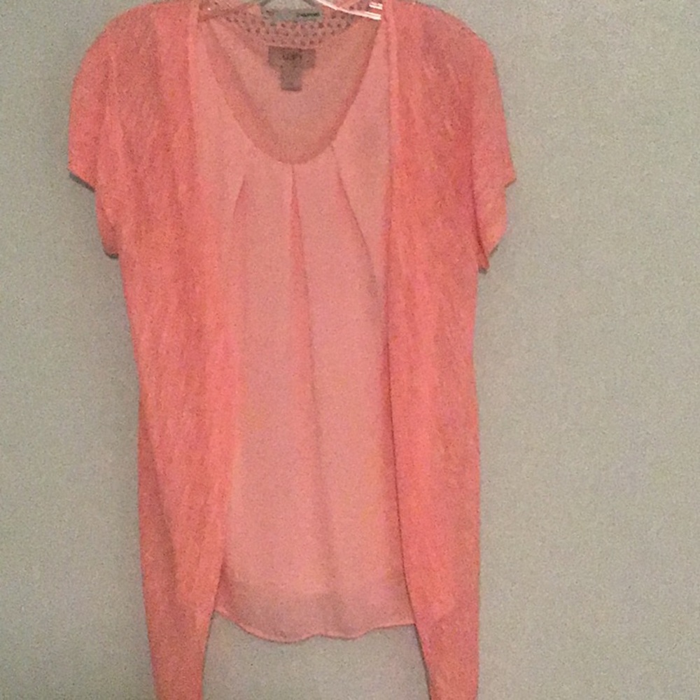 Blouse with light sweater cover